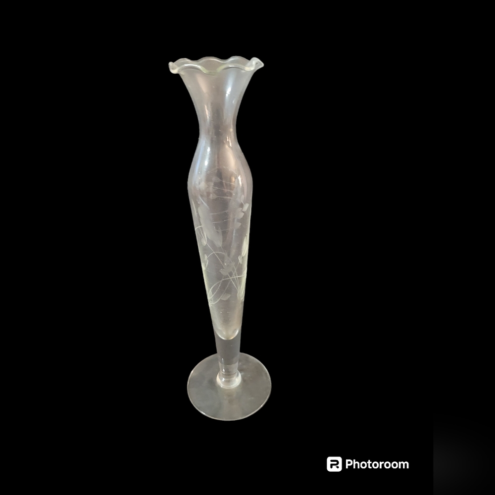 Princess House Etched Crystal Bud Vase